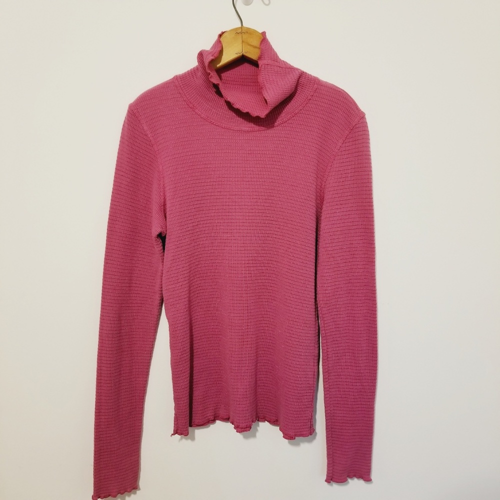 Athleta turtle neck athletic pink top medium